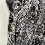 Dress Women Large Paisley Black White Cream Long Sleeve Artsy 3/4 Sleeve Artsy Photo 4