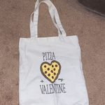 NWOT Pizza is My Valentine Tote Tan Photo 0