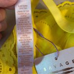 Savage X Fenty Women's Size 1X Bombshell Broderie Lace Halter Bralette Yellow Photo 5