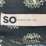 SO  High Rise Lettuce Hem Flare Pants Black and Cream Size S New Photo 6