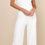 Lulus NWT  Thinking Out Loud White Backless Jumpsuit Cocktail Classy Size XS Photo 0