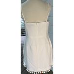 French Connection Pom Pom-Trim Mini Dress White SZ 10 Photo 5
