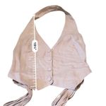 Nicholas Nia Halter Vest Top‎ Light Pink Tie Back Women’s Size 6 Cropped Button Photo 12