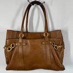 Jennifer Alfano Women’s brown leather shoulder purse 10x14x3.5" 8" handle Photo 11