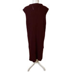 J.O.A. Sweater Dress Maroon Mini Asymmetrical Hem w Slits Wool Blend Womens Medium Photo 3