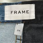frame denim Frame Le Sylvie Slender Straight Jeans Size 24 Black Indigo Mix Two Tone Edgy Photo 8