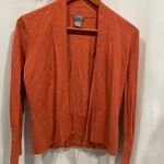 Sigrid Olsen Adorable  pumpkin terra cotta open front flowy sweater button cuffs Photo 0
