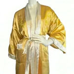 Kimono In Beige And White Silk Reversible One Size Kimono. E28 Gold Photo 0