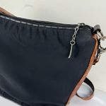 Vtg Donald J Pliner Bucket Bag Nylon Croc Embossed Leather Shoulder Bag Black Photo 7