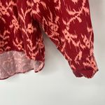 Knox Rose  Boho Button Up Shirt Burgundy Abstract Floral High Low Hem Size XXL Photo 3