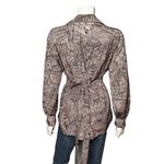 Topshop Zebra Animal Print Wrap Collared Tie Waist Long Sleeve Blouse Size 10 Photo 2