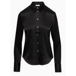 Babaton Aritzia  Industry Satin Shirt Black Size XS Long Sleeve Button Up Blouse Photo 3