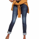 CAbi High Straight Jeans #3561 Dark Wash Distressed Women’s Size 2 Photo 0