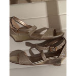 Dream Paris Dream Pairs Women Gold Glitter Wedge Sandals Ankle Strap Buckle Size 8 Photo 5