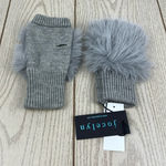 Jocelyn Faux Fox Knit Fingerless Mittens OS Light Gray $55 Photo 0