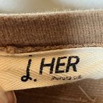 J HER Medium Long Sleeve Crochet Henley Top Brown Boho Western Cowgirl Photo 5