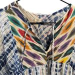 warm Tie Dye Cotton Maxi Bohemian Dress Long Sleeve Large Festival White Photo 3