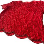 Stenay Vintage 80s Red Silk Glitz Glam Sparkly Sequin Beaded Party Valentine Top Size L Photo 1