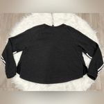 Adidas Speckled Black Pullover Cropped Crewneck with Side Splits Women’s Size L Photo 1