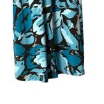 Apt. 9  Turquoise Brown Midi Dress PS Floral Print Flutter Sleeve Stretch Artsy Photo 12