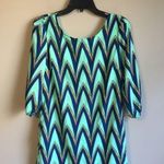 Pink Owl  apparel small blue and navy chevron dress Photo 0