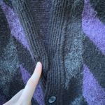 Vintage 80s JED Chevron Print Cardigan Sweater Purple Size XL Photo 3