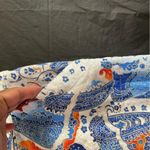 Chico's  2 Blue Paisley 100% Linen Capris Summer Vacation Resort Photo 2