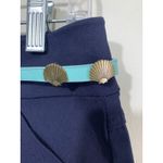Bebop Women’s Navy Blue Cuffed Shorts W/Aqua Belt Size 5 NWT Photo 1