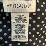 Vintage Black Floral Midi Dress Blue Green Flower Print Short Sleeve Size 12 Photo 2