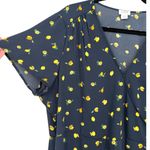 J.Crew Womens Short Sleeve Drapey Twill Lemon Print Wrap Dress Size 20 Novelty Photo 6