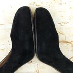 Acne Stack Wood Block Heel Suede Pump Women 40, 9 US Black Round Toe Pin Up Goth Photo 8