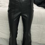 SheIn High Waist Seam Detail PU Leather Flare Leg Pants Photo 0