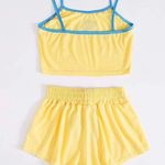 Boutique Yellow, Planet, Graphic, Cropped Cami, Pajama Set, Photo 2