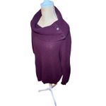 Vince Cowl Neck Button Detail Wool Yak Blend Sweater Burgundy Oversized Luxury M Photo 5