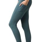 prAna  Becksa 7/8 Mirage Heather Teal High Rise Ribbed Yoga Leggings Photo 1