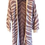 Jennifer Lopez Long Sweater Cardigan Mauve Blush Pink Animal Print Open Front Photo 0