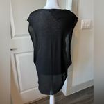 IRO  Black Asymmetrical Short Sleeve T-Shirt Photo 4