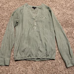 The Limited  Green and White Zigzag Blouse Photo 0