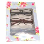 Betsey Johnson 3 Pack Reading Glasses +2.50 Black Blue Tortoise Shell Photo 3
