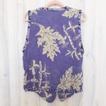 Laise Adzer Womens Vest Size M Purple Floral Boho Button Front Artsy Indie Bali Size M Photo 5