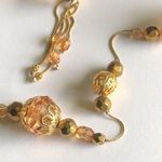 Ny Collection NY Brand Gold Tone Chain & Translucent Peach & Filigree Beaded Boho Necklace Photo 3