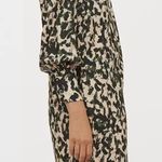 H&M NWT Black & Green Camo Printed Boat Neck Dress size L Photo 1