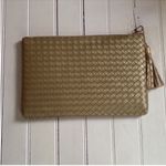 Virginia Wolf Mini Woven Pouch Metallic Gold Photo 4
