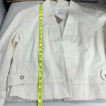 Chico's $109 Chico’s NEW Linen Jacket Solid Cropped Long Sleeve Size 2 blazer Photo 4