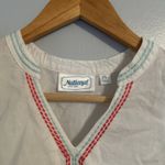 100% Cotton Shirt Made In USA India Embroidered Size XS National Since 1952 White Photo 2