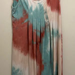 Emery Rose Womens Tank Mini Dress L Large Pastel Tie Dye Teal & Rust Beach Blue Photo 0