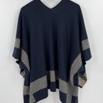 CAbi Open Front Wrap Shawl Reversible Cardigan Sweater Blue Style 3163 Size XS/S Photo 4