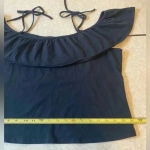 Who What Wear  Black‎ Off Shoulder Ruffle Shoulder Ties Tank Top Size XXL Photo 4