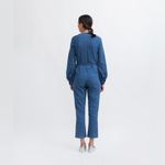 Rachel Comey Blue Chambray Long Balloon Sleeve Slit Jumpsuit sz 2 Photo 2