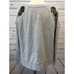 Shyanne Medium Country Pullover Sweatshirt Shirt cold shoulder Sequins Gray Photo 5